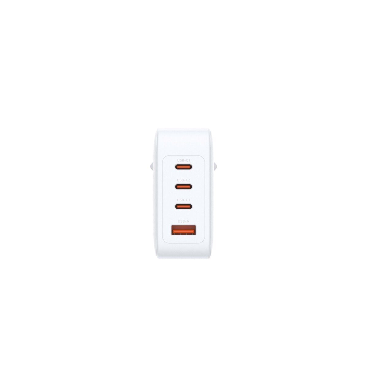 Detail van de D-Link DCF-141/E powerbank met drie USB-poorten in wit.