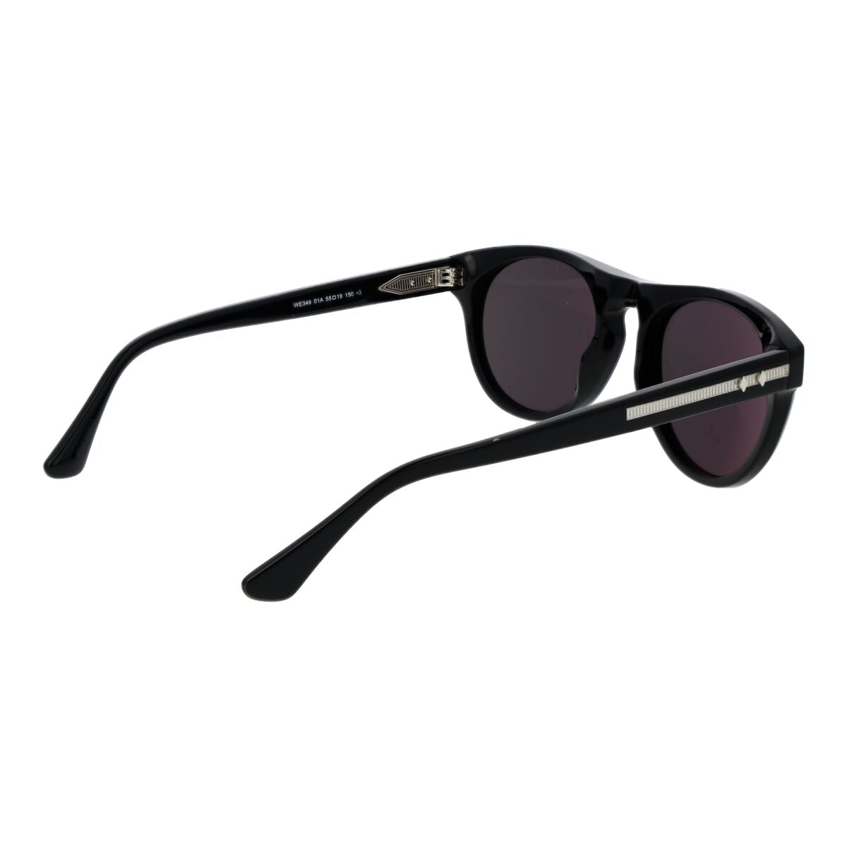 Zijaanzicht van de zwarte Web Eyewear zonnebril met stijlvolle details.