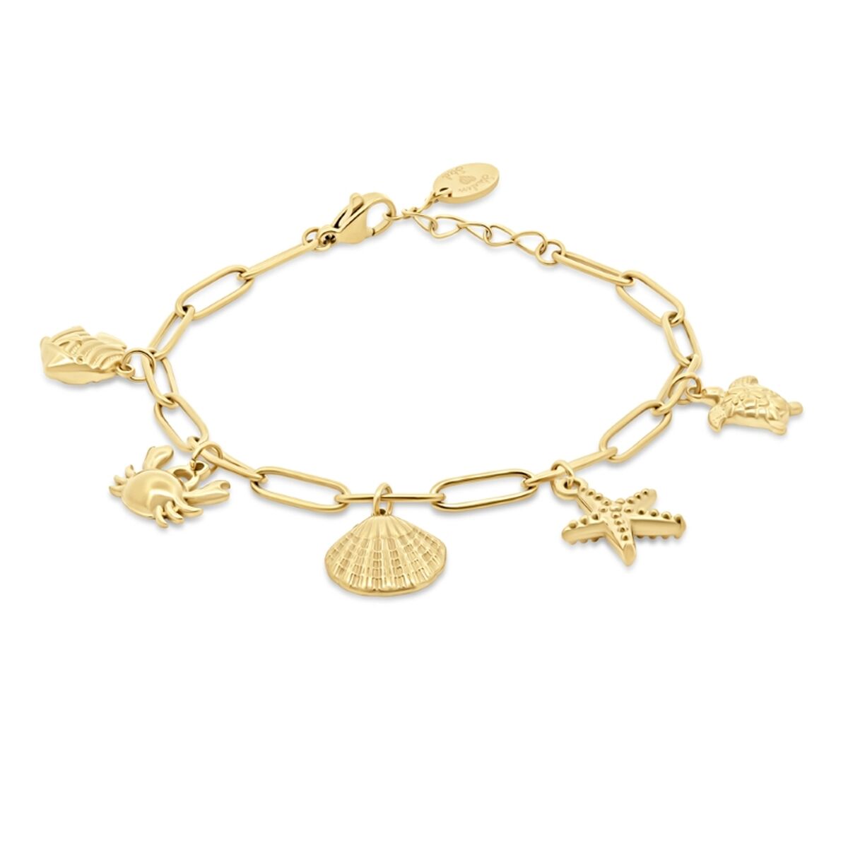 Gouden CO88 Collection armband met elegante hangers in zee-thema.