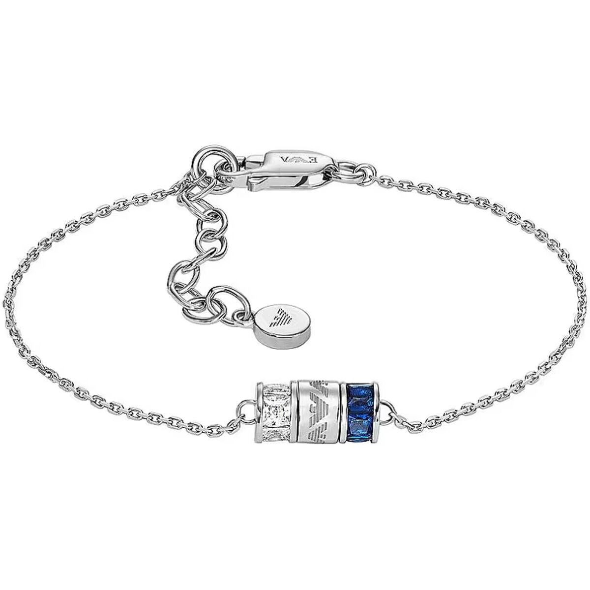 Emporio Armani dames armband in zilver met elegante details en kleurrijke stenen.