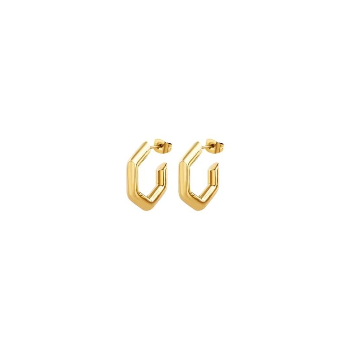Gouden Breil oorbellen dames met een modern, geometrisch ontwerp.