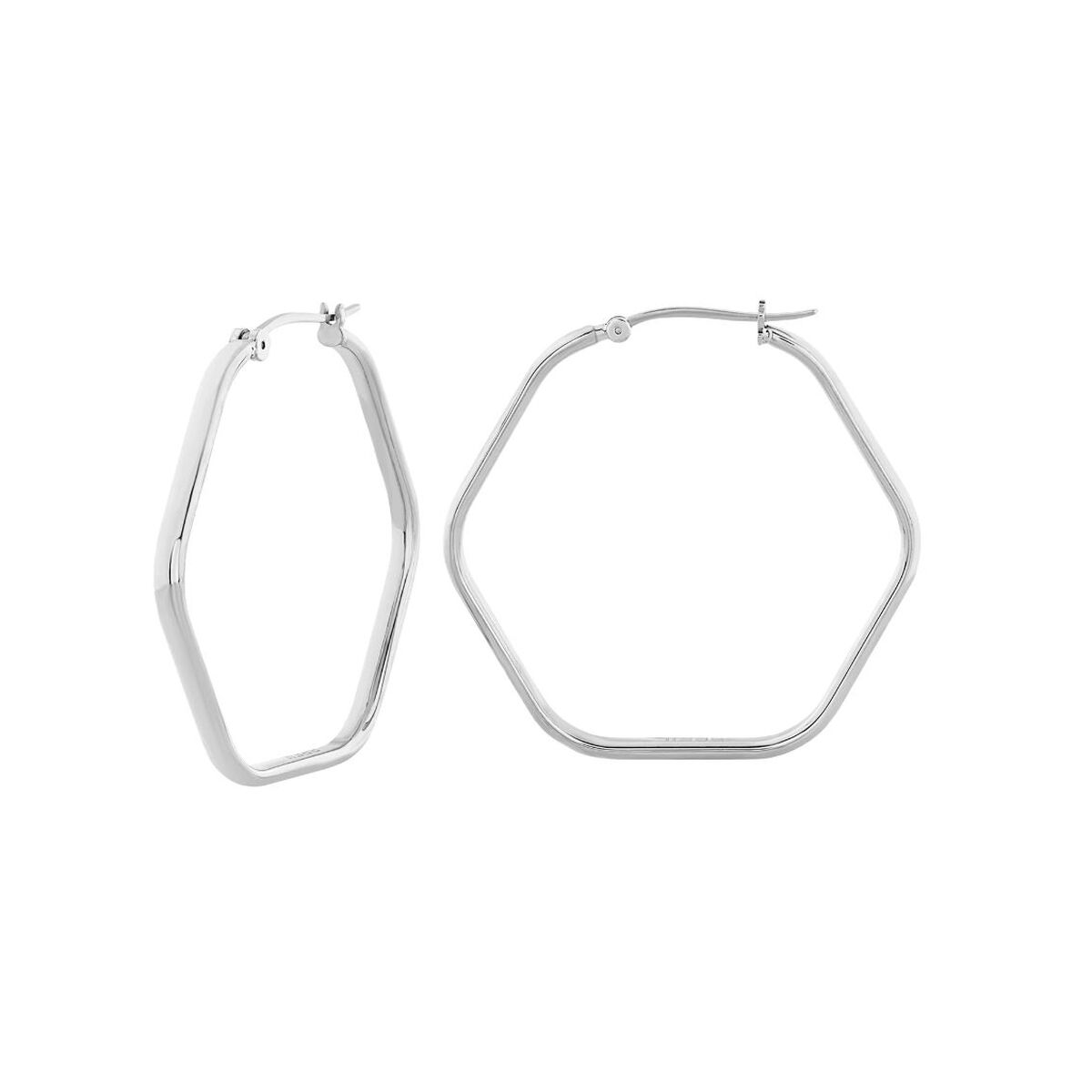 Elegante hexagonale Breil oorbellen van sterling zilver 925 met een moderne uitstraling.