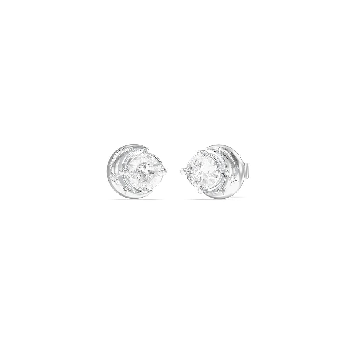 Zilverkleurige Guess oorbellen met elegant ontwerp en glinsterende details.