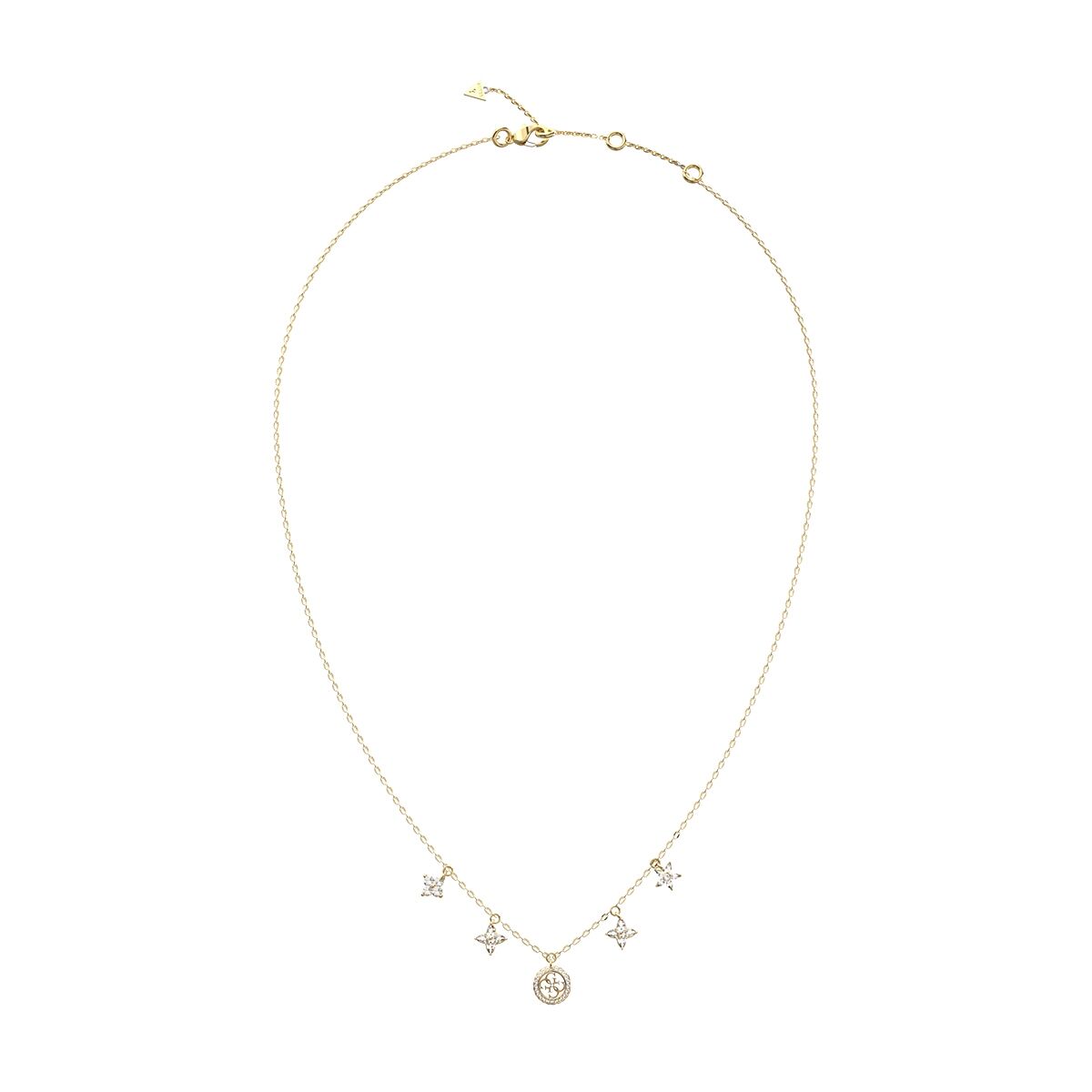 Gouden Guess ketting voor dames met elegante hangers en tijdloos design.