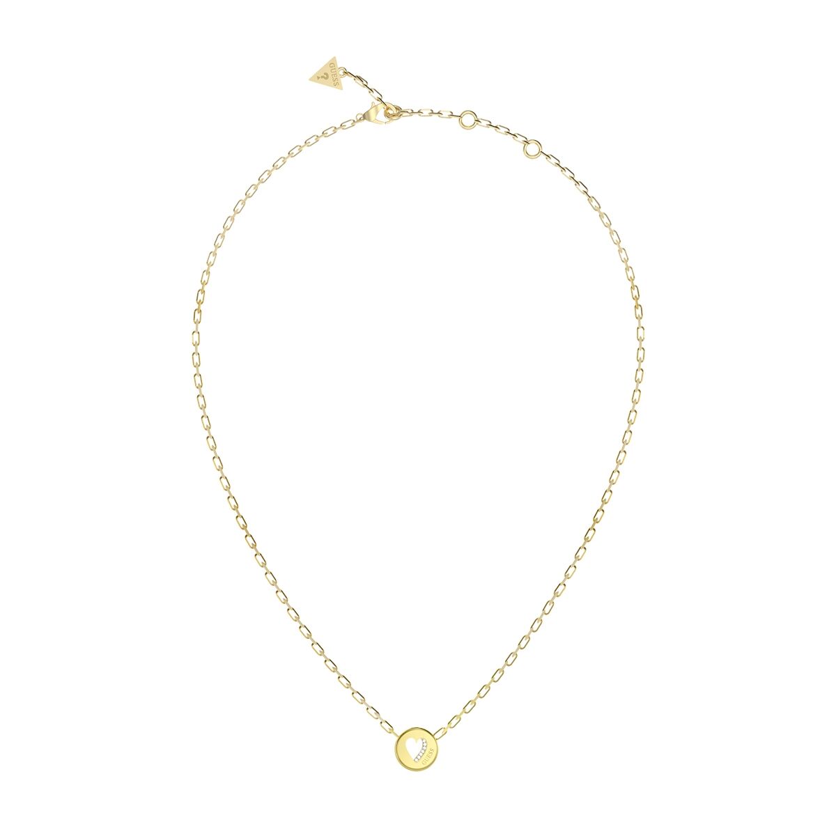 Gouden Guess ketting voor dames met een elegante cirkelvormige hanger.