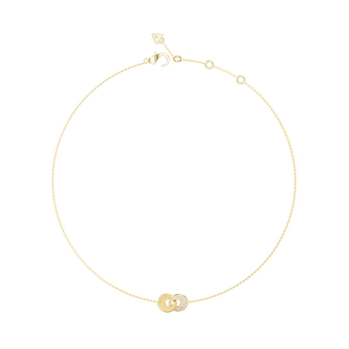 Gouden Guess damesketting met verfijnde afwerking en dubbele hanger.