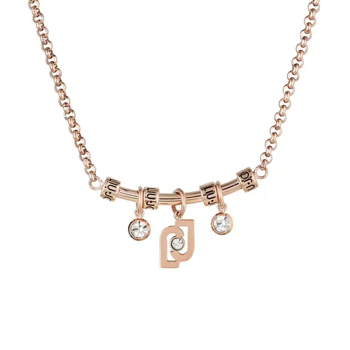 Gouden LIU JO ketting met elegante details en sprankelende stenen.