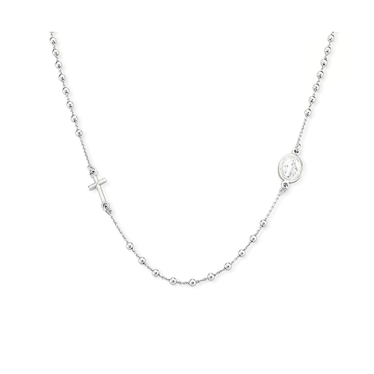 Zilverkleurige Amen ketting voor dames met een elegant ontwerp en kruisdetail.