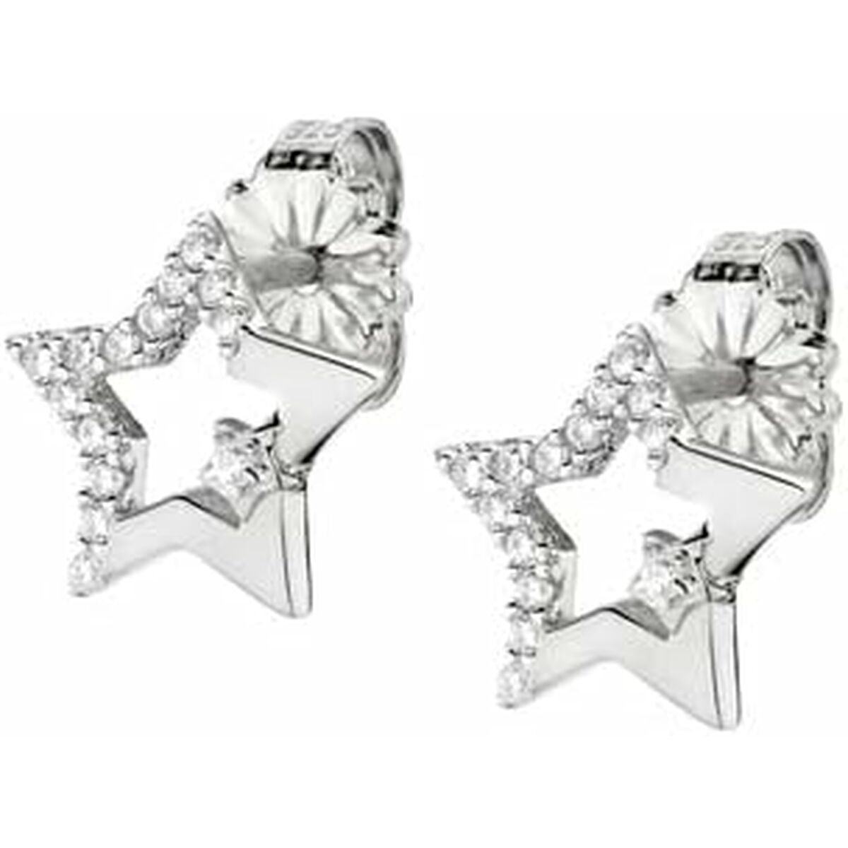 Amen oorbellen dames in zilver met elegant sterdesign en sprankelende details.