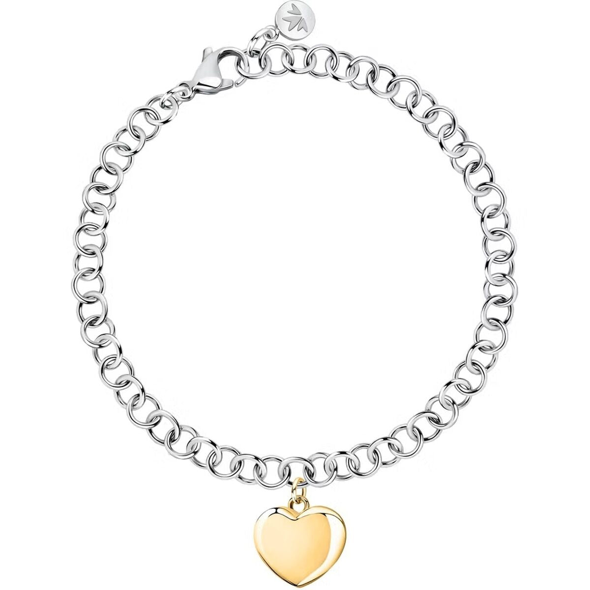 Zilverkleurige Morellato armband met een gouden hartje als hanger.