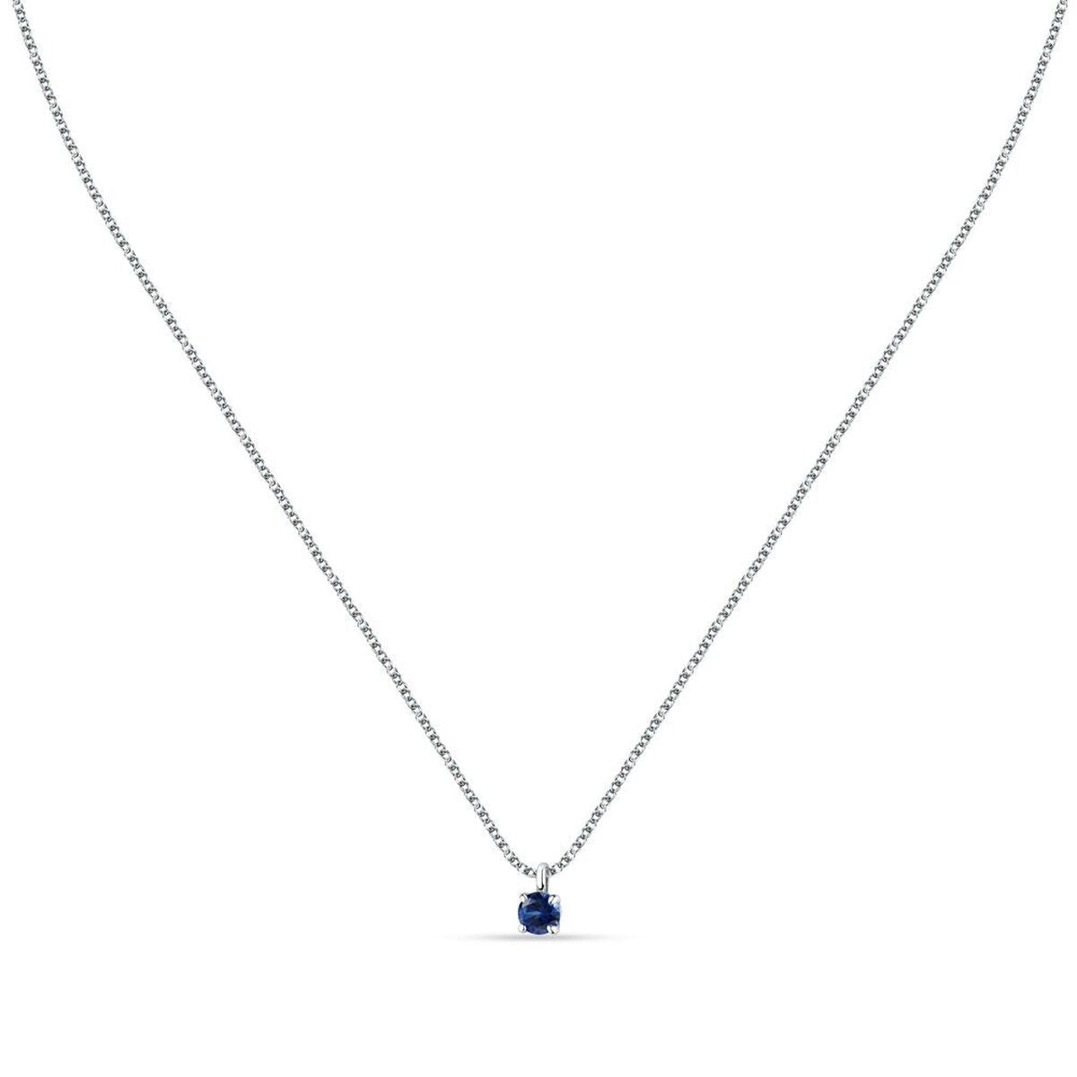 Zilverkleurige Morellato ketting voor dames met een elegante hanger en blauwe steen.