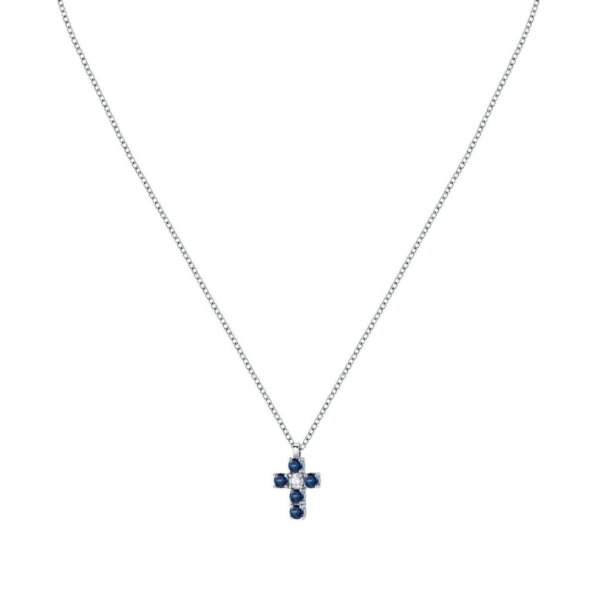 Zilverkleurige Morellato ketting voor dames met een elegante kruisvormige hanger.