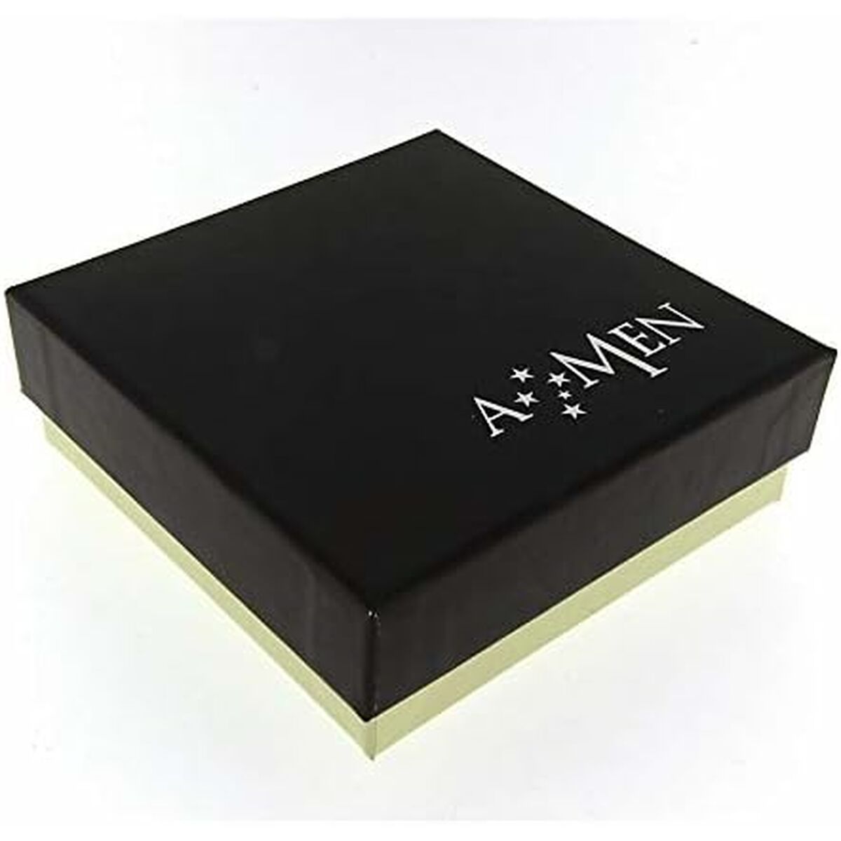 Zwarte cadeauverpakking van Amen voor de elegante zilveren oorbellen.