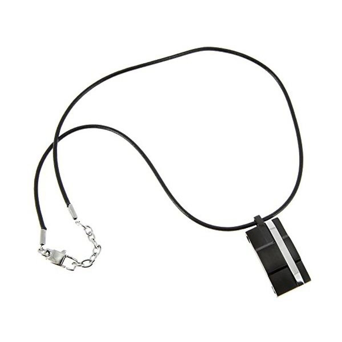 Stijlvolle Lotus LS1316-1/2 ketting van roestvrij staal met zwart design.