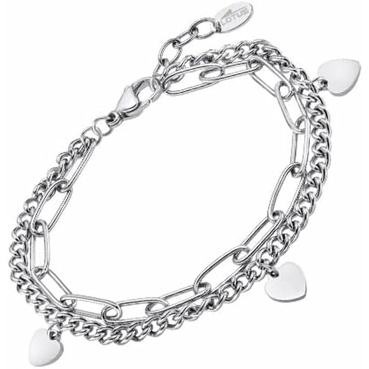 Elegante Lotus armband voor dames met tijdloze zilveren afwerking en hartvormige details.