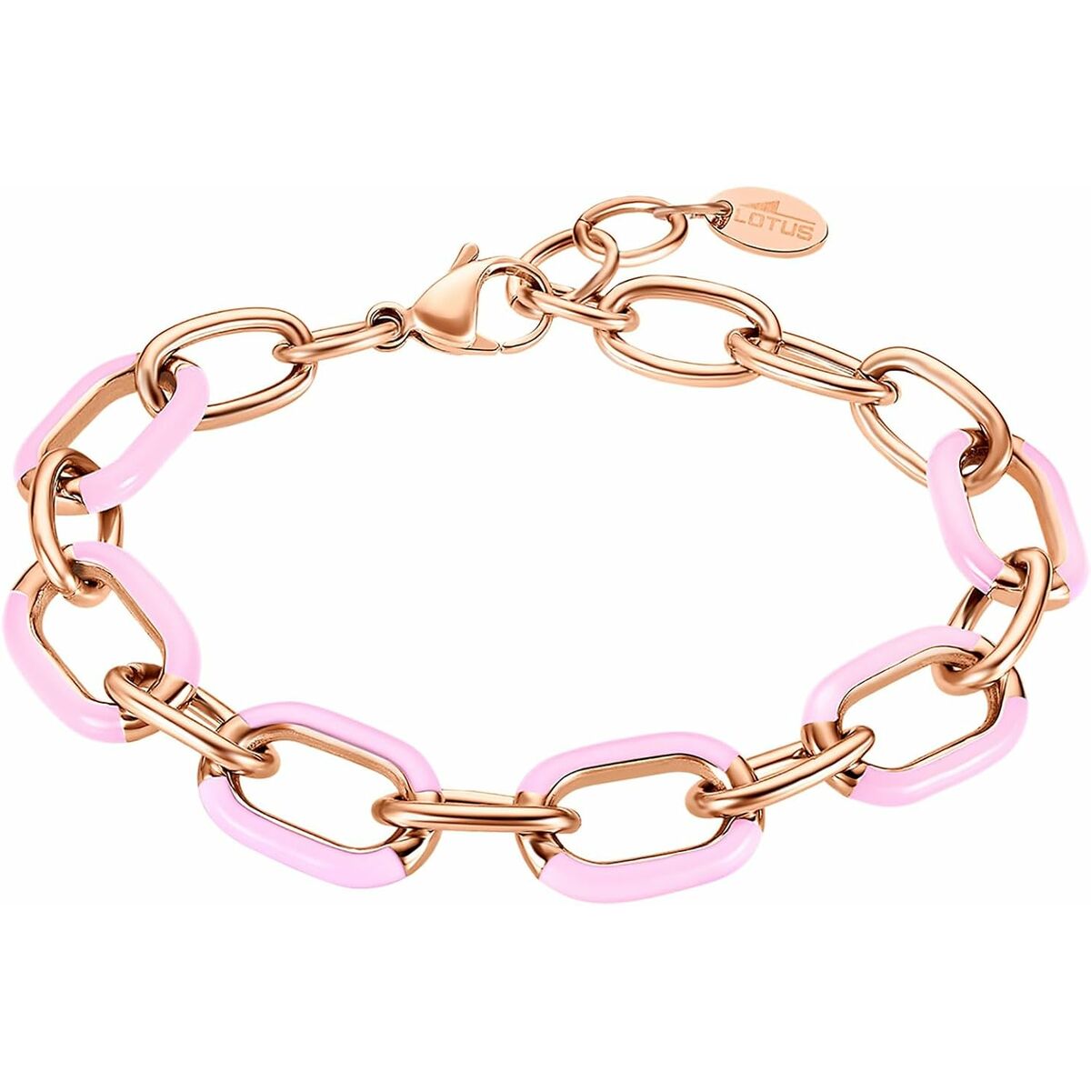 Roze gouden Lotus armband met elegante cirkelvormige schakels voor dames.