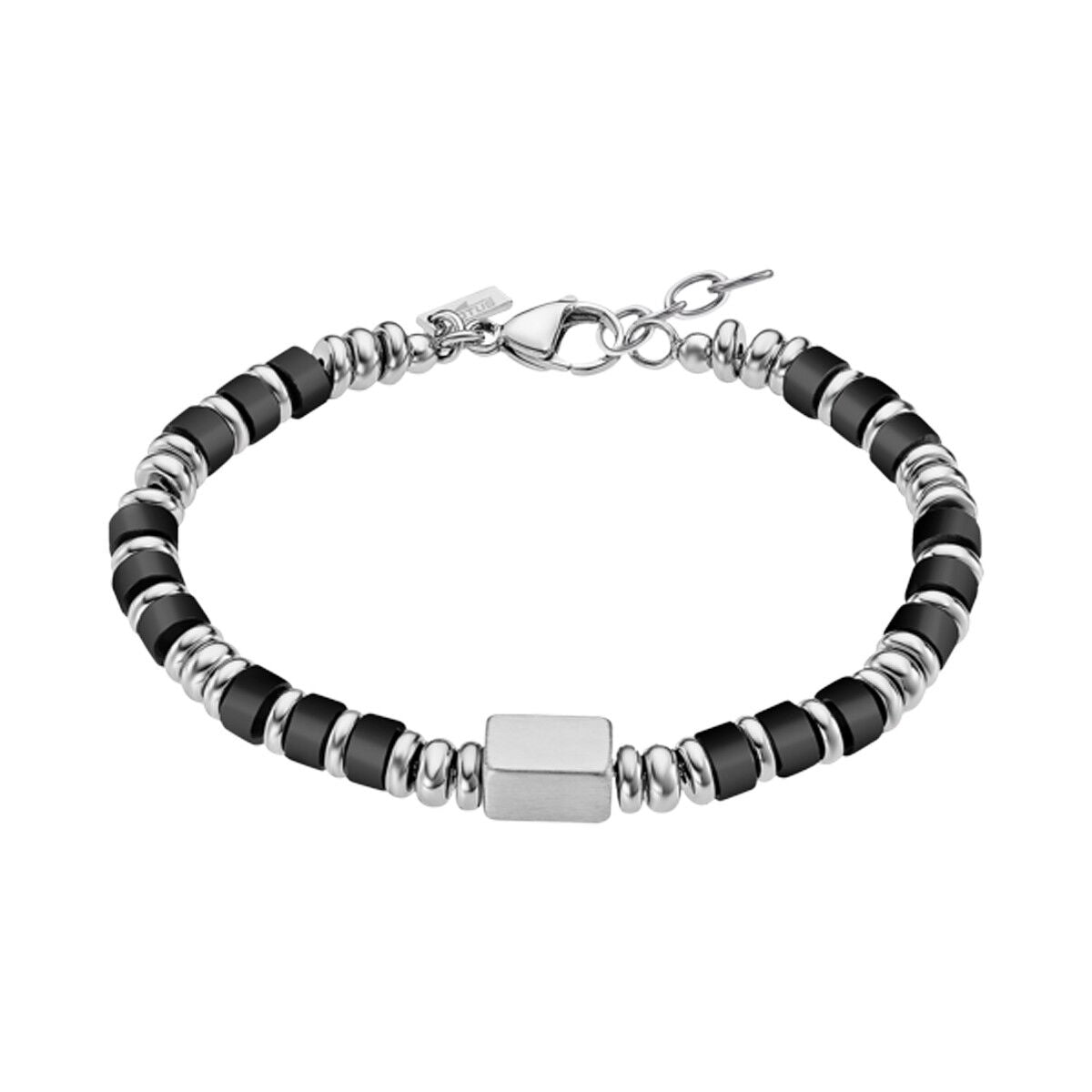 Elegante Lotus armband voor dames met zwart en zilver, tijdloos ontwerp.