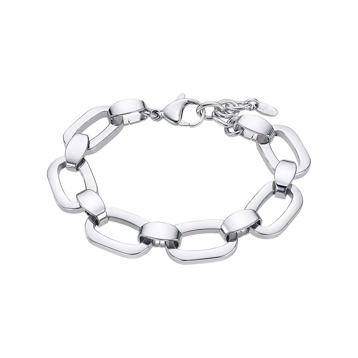 Zilverkleurige Lotus armband voor dames met elegant schakelontwerp.