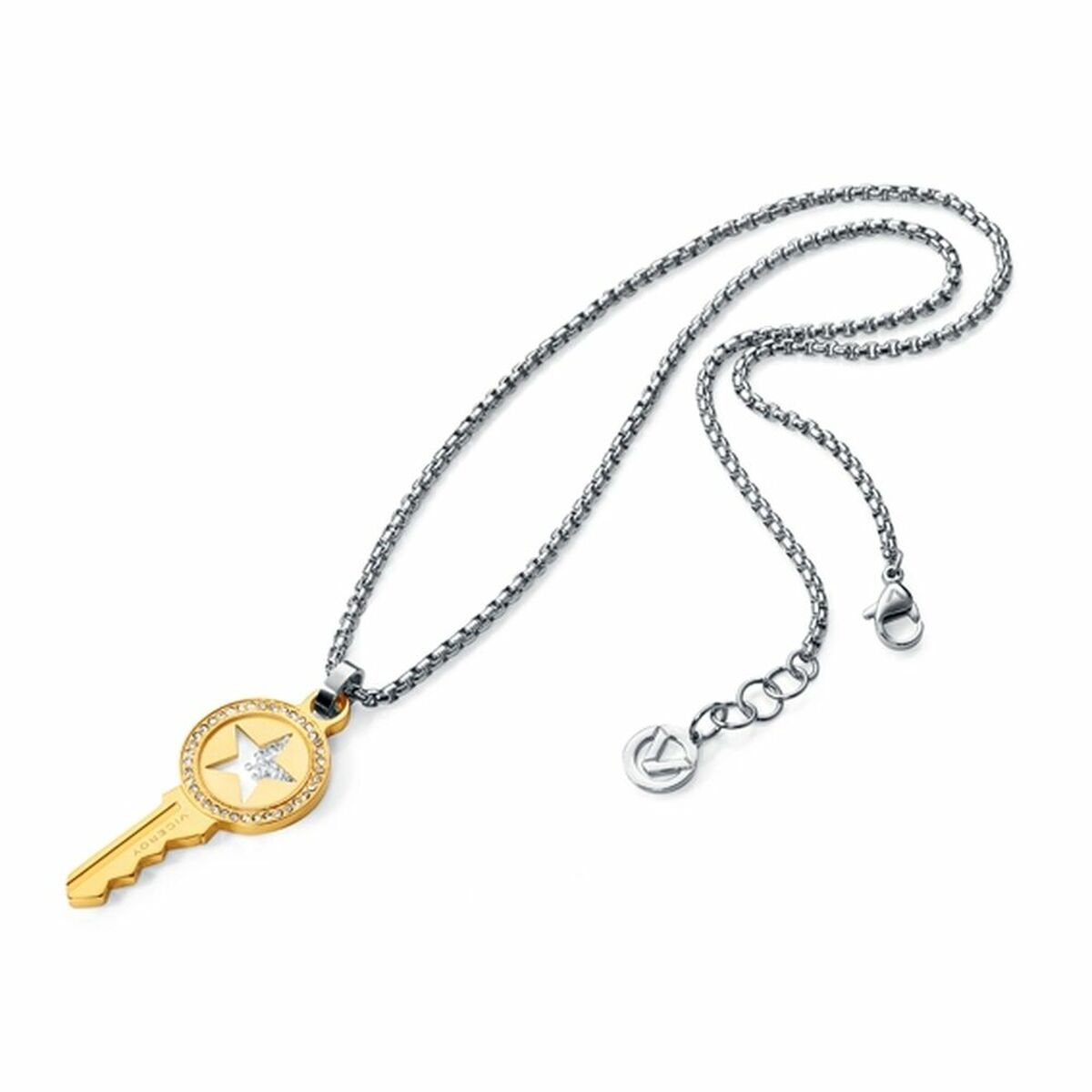 Viceroy ketting met gouden sleutelhanger en zilveren ketting, elegant ontwerp.