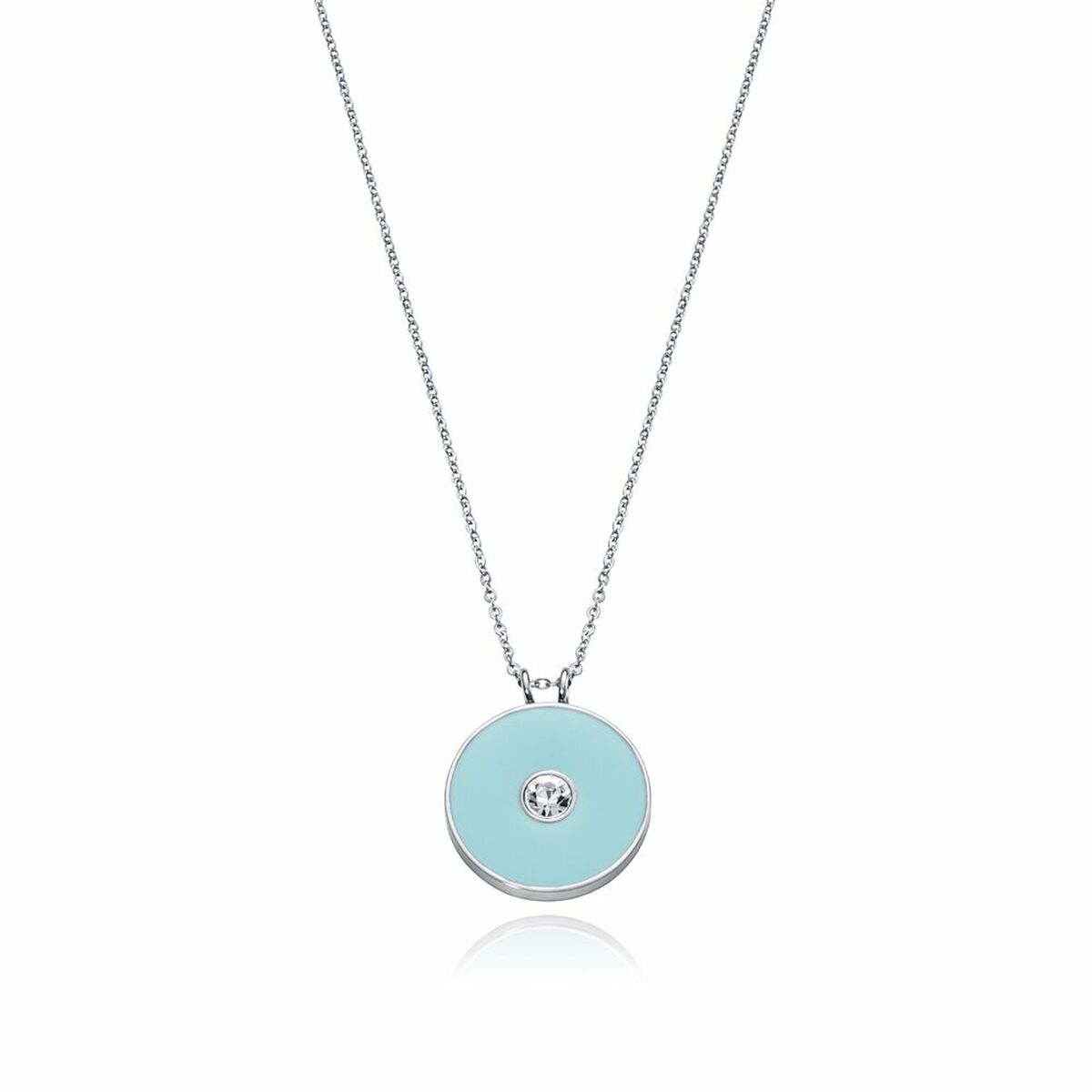 Viceroy ketting met een elegante ronde hanger in lichtblauw en een sprankelende steen.