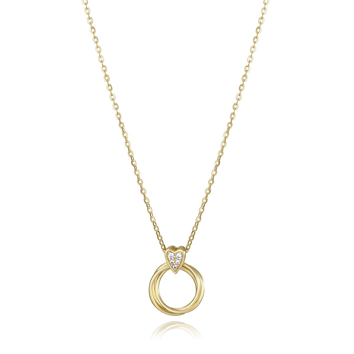 Viceroy dames ketting in goud met verfijnd hartvormig detail en cirkel.