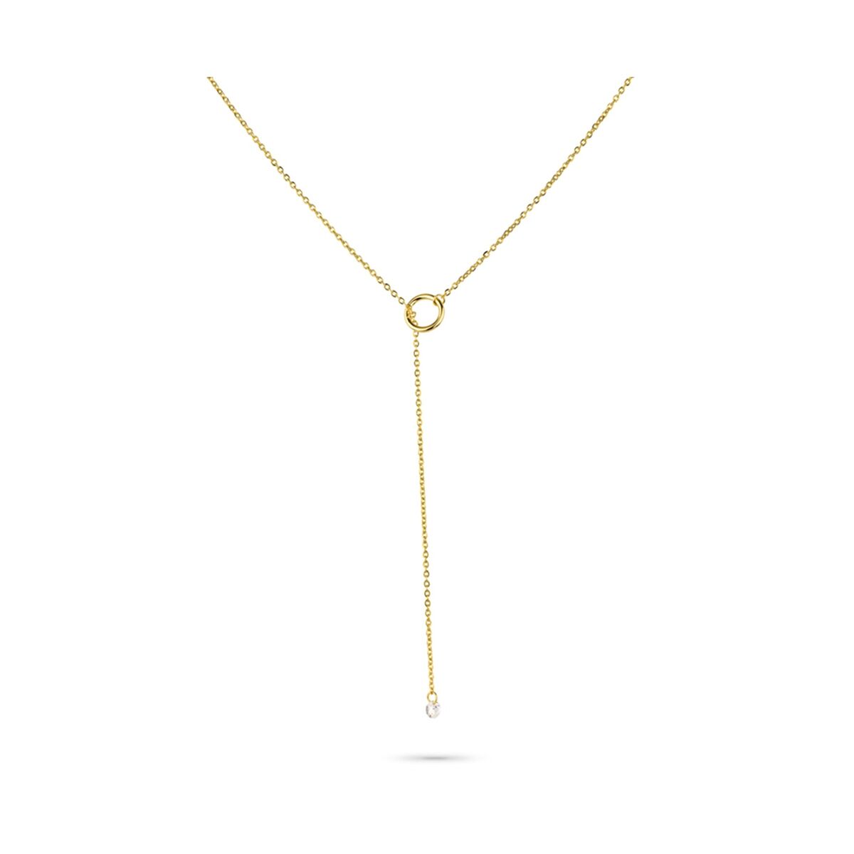 Gouden Radiant ketting voor dames met elegante afwerking en druppelvormige hanger.
