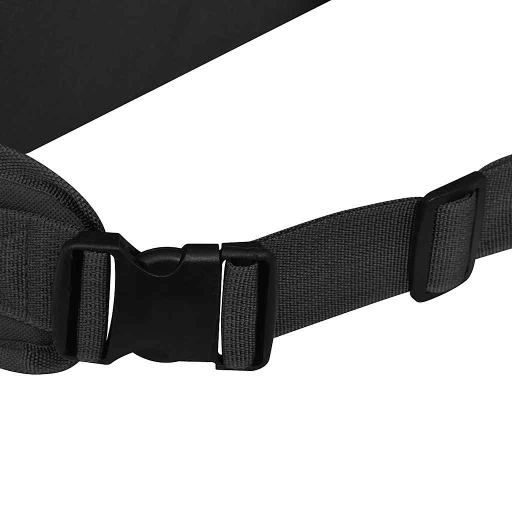 Detail van de verstelbare schouderband van de vidaXL legerstijl rugzak.