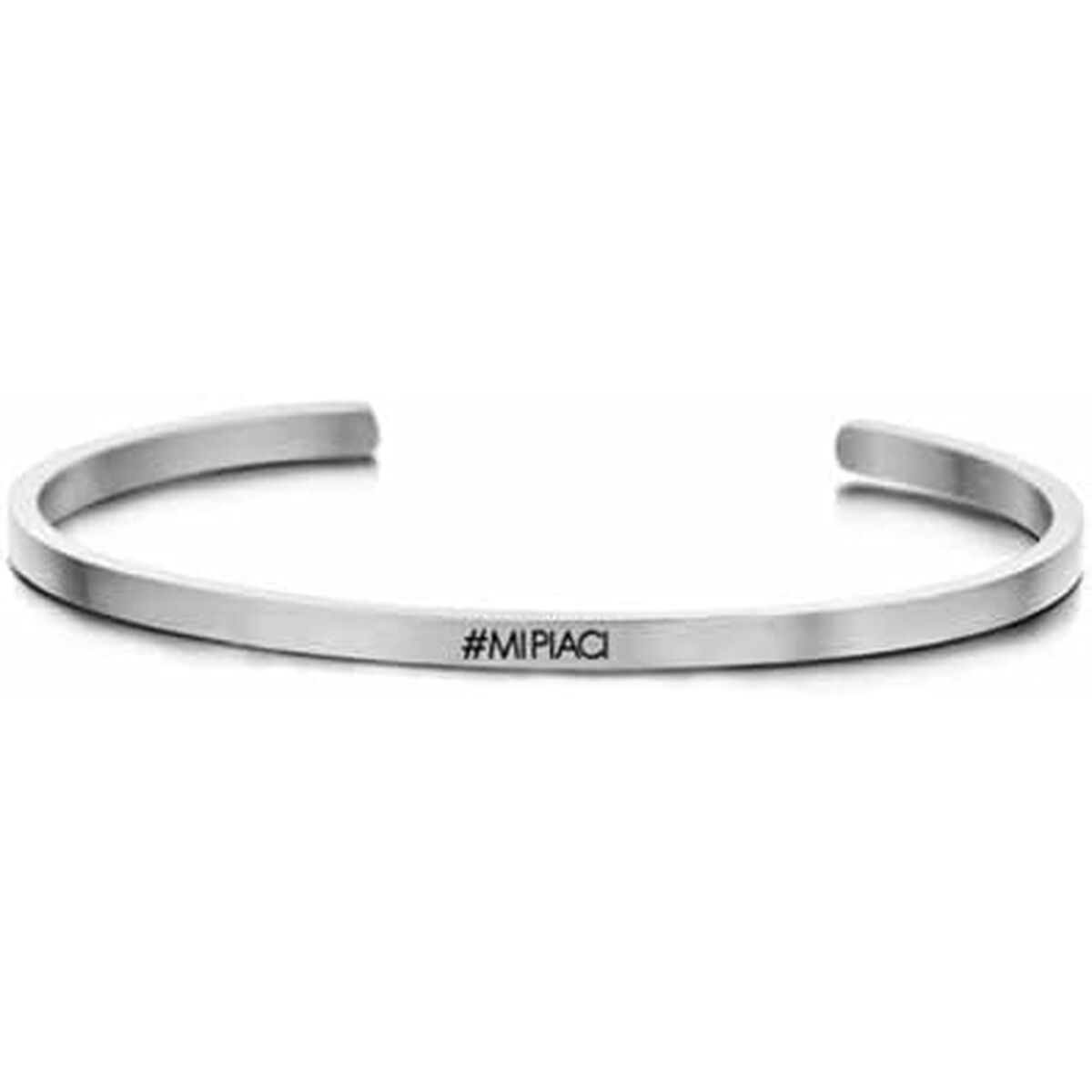 Zijaanzicht van de zilverkleurige CO88 Collection armband met een elegant en minimalistisch ontwerp.