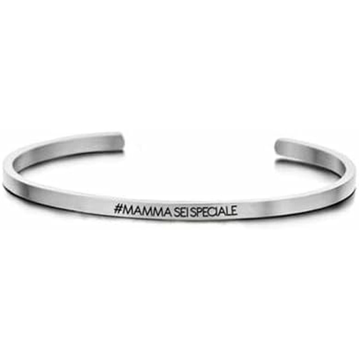Detail van de zilverkleurige CO88 Collection armband met elegante, minimalistische uitstraling.