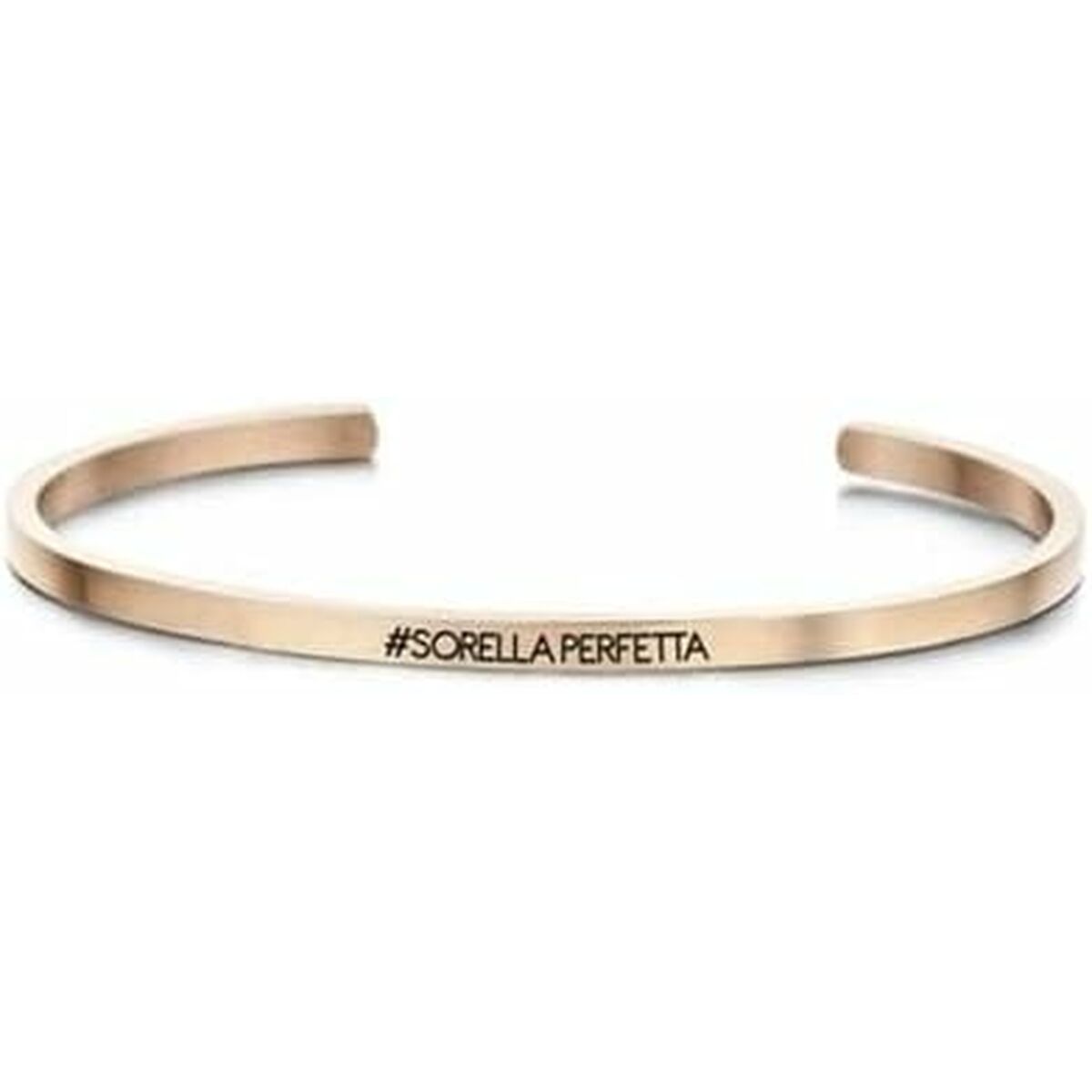 Detail van de CO88 Collection armband in roze goud met elegante, minimalistische uitstraling.