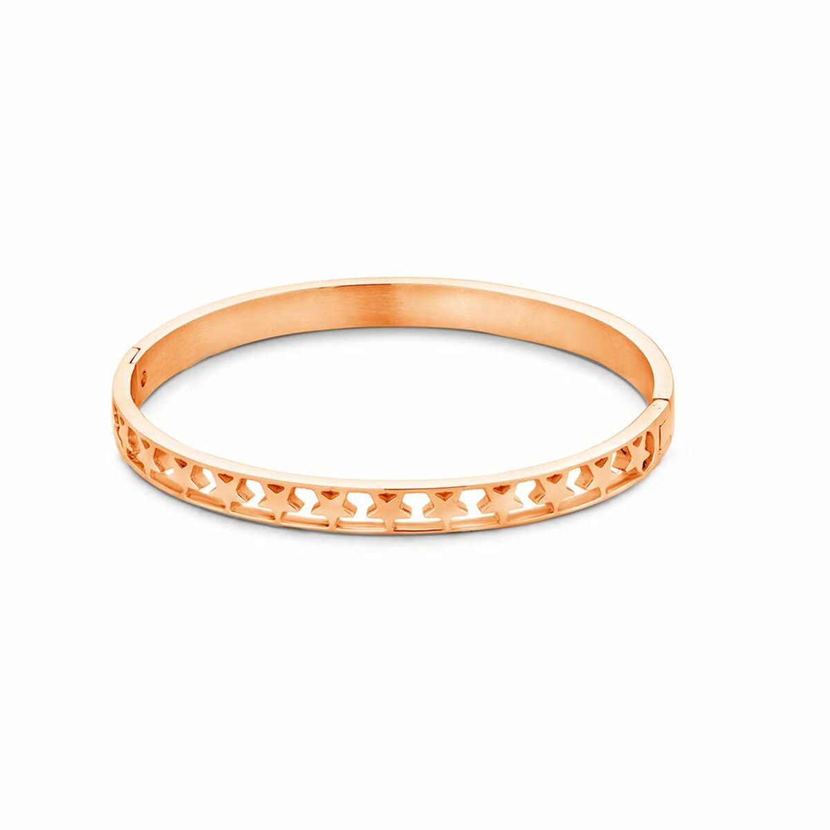 Detail van de CO88 Collection armband in roze goud met elegant uitgesneden ontwerp.