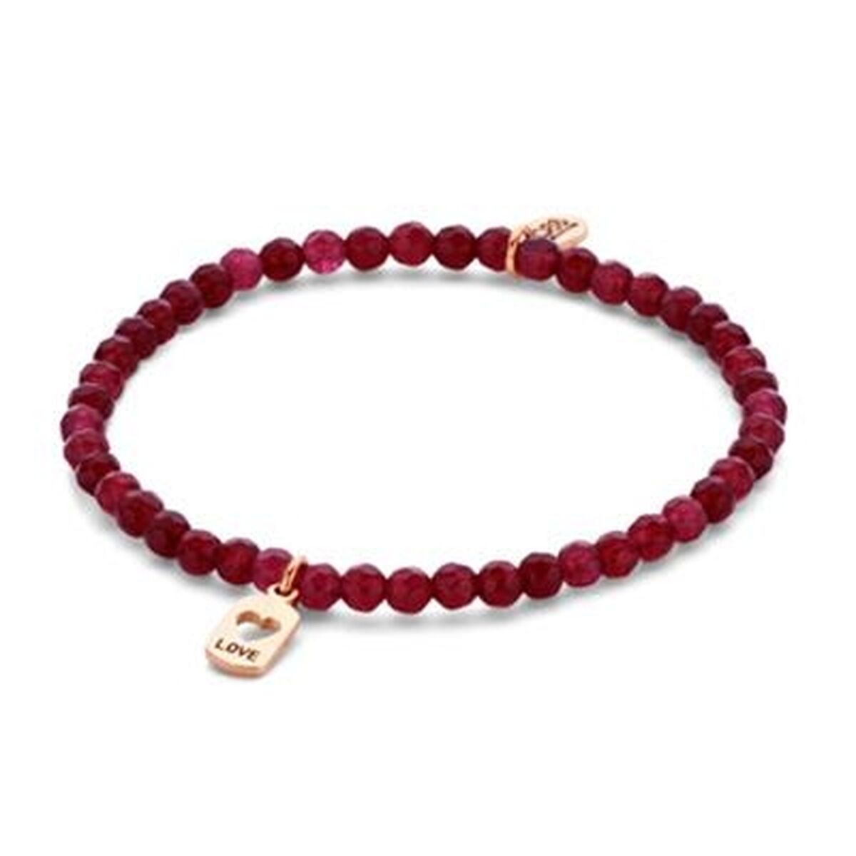 Stijlvolle rode CO88 Collection armband met een gouden 'LOVE'-bedel.