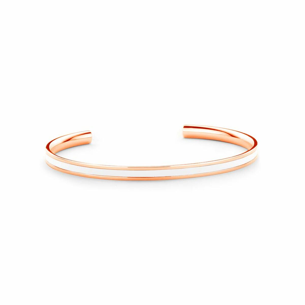 Detail van de elegante roségouden CO88 Collection armband met strakke lijnen.