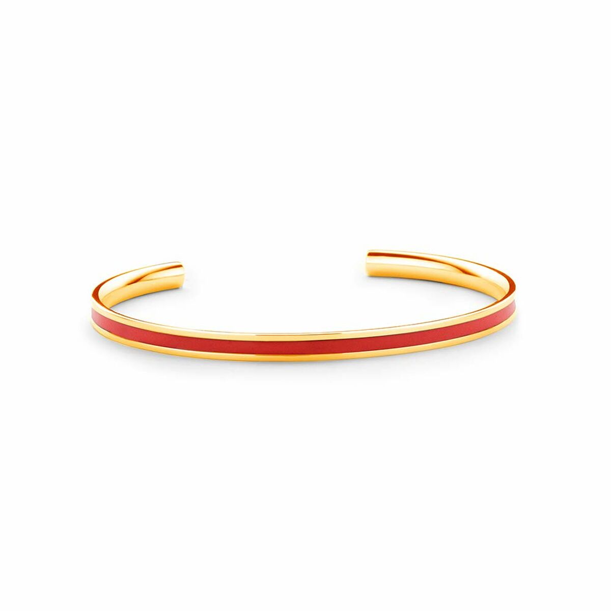 Detail van de CO88 Collection armband in goud met een rode accentlijn.