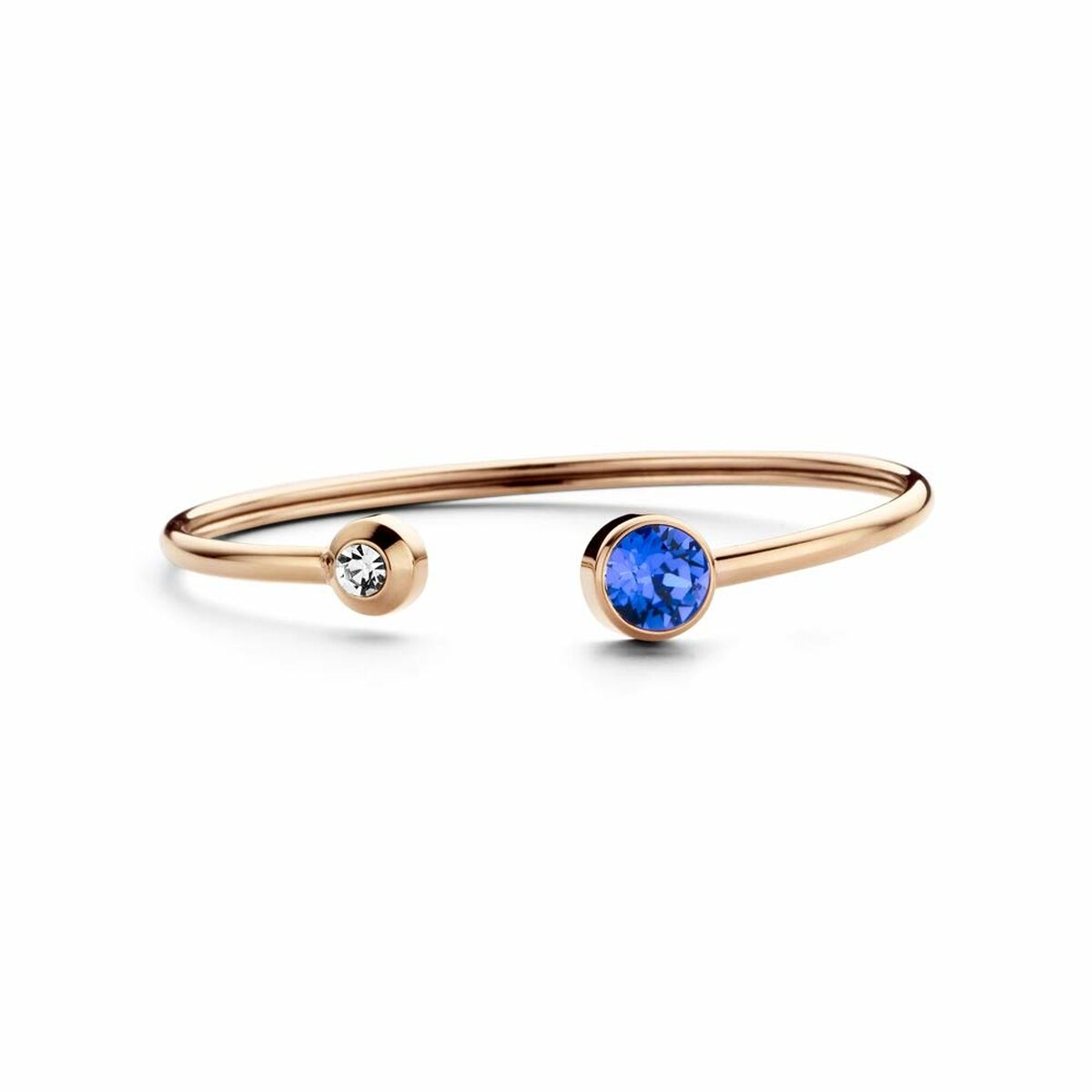 Detail van de CO88 Collection armband met blauw en roze gouden elementen.