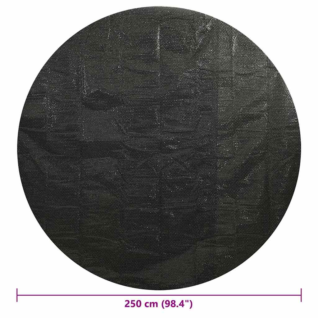 Zwarte vidaXL zwembadhoes van 250 cm in een ronde vorm, close-up detail.