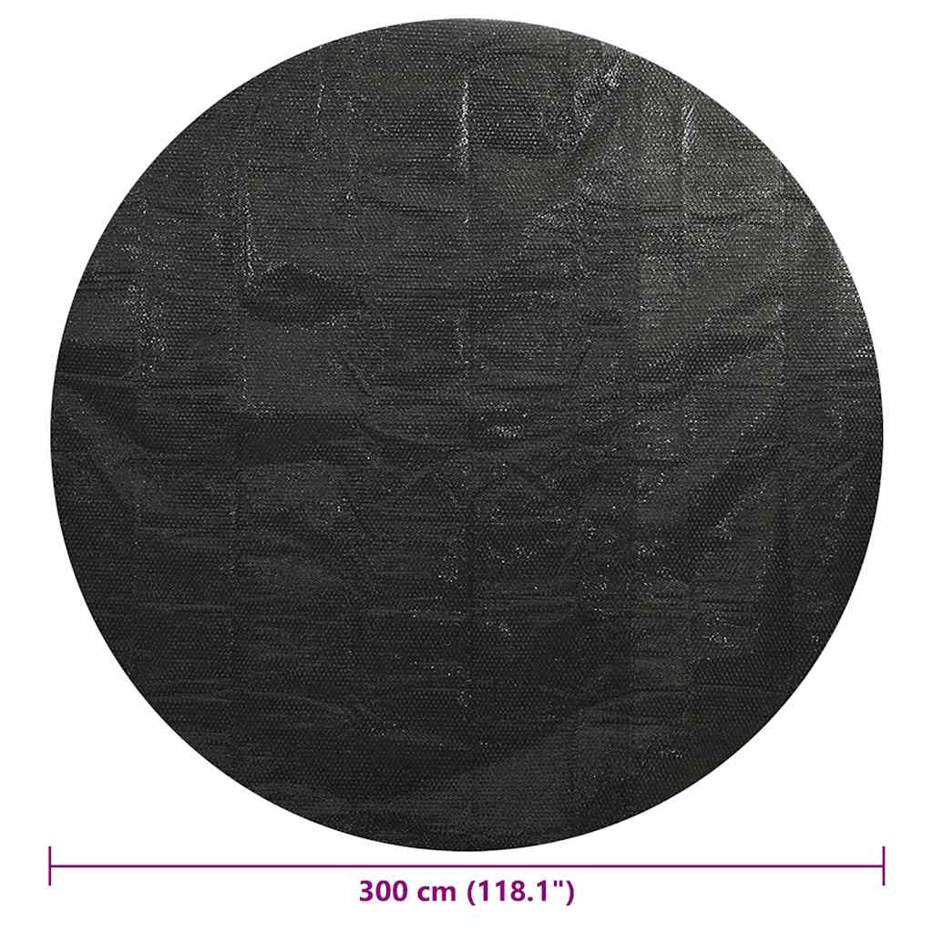 Zwarte ronde zwembadhoes van vidaXL met een diameter van 300 cm, close-up detail.