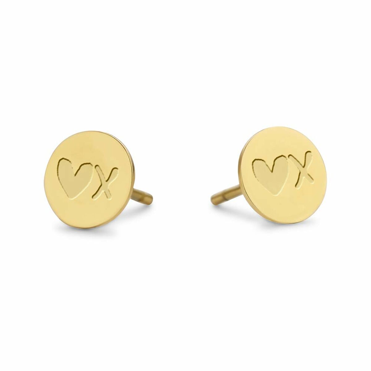 Close-up van de gouden CO88 Collection oorbellen met een elegant, rond ontwerp.