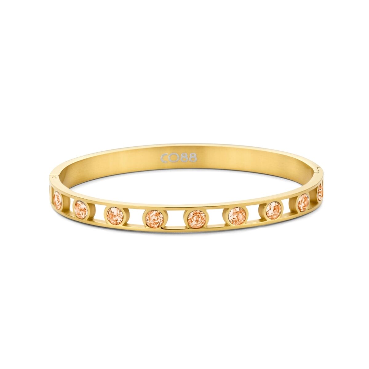Gouden CO88 Collection armband voor dames met elegante stenen in een strak design.