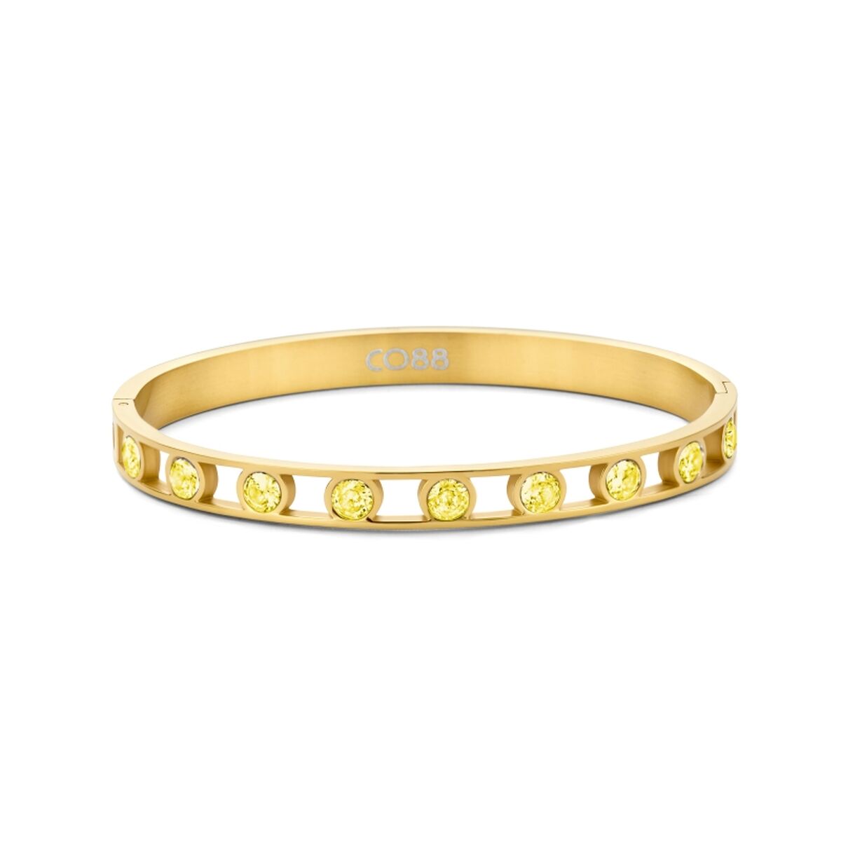 Gouden CO88 Collection armband voor dames met elegante stenen details.
