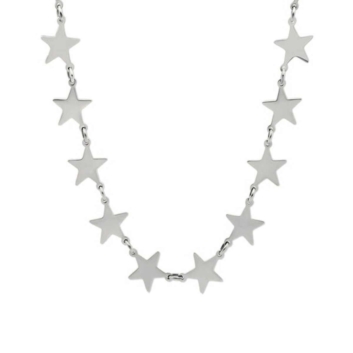 Zilverkleurige CO88 Collection ketting met sterren, tijdloos design voor dames.