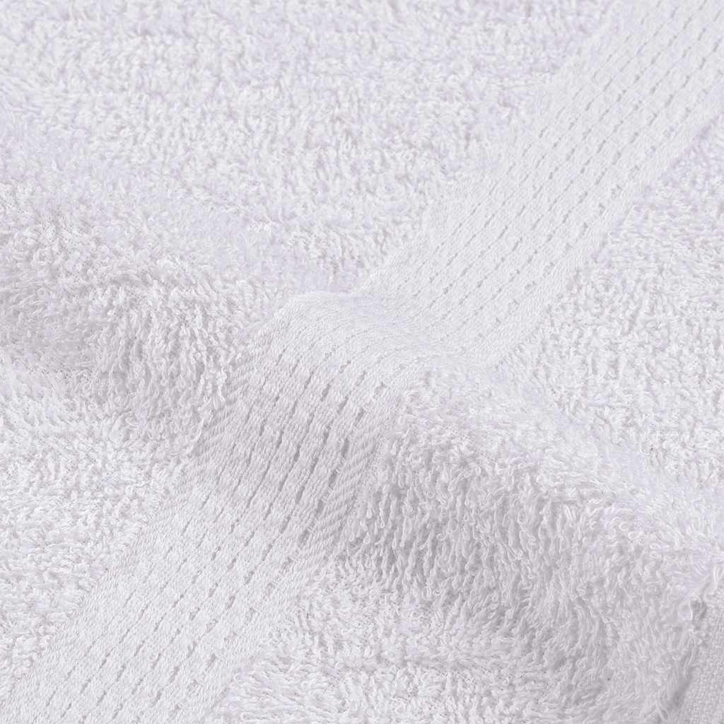 Detail van de zachte, witte vidaXL FROGN washandjes met een fijne structuur.