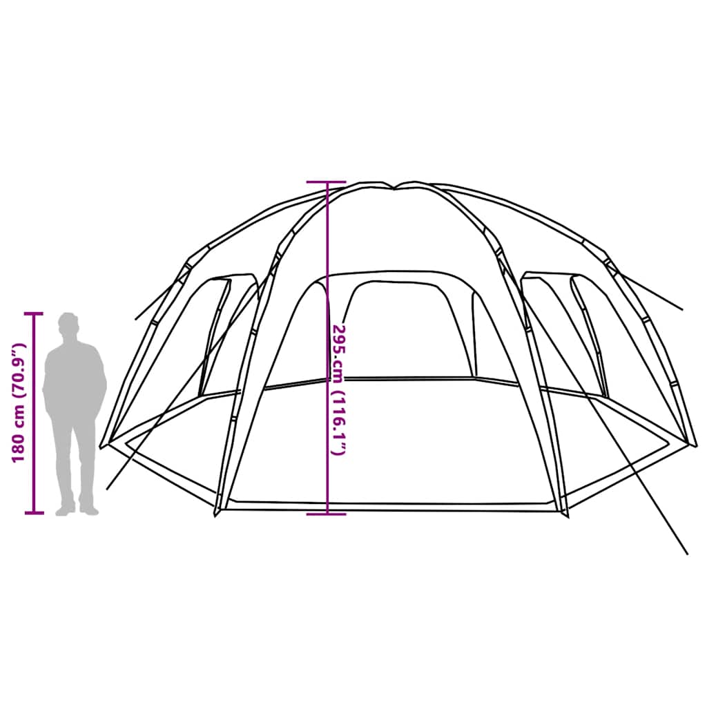 Detail van de vidaXL partytent met afmetingen en zijaanzicht van de tent.