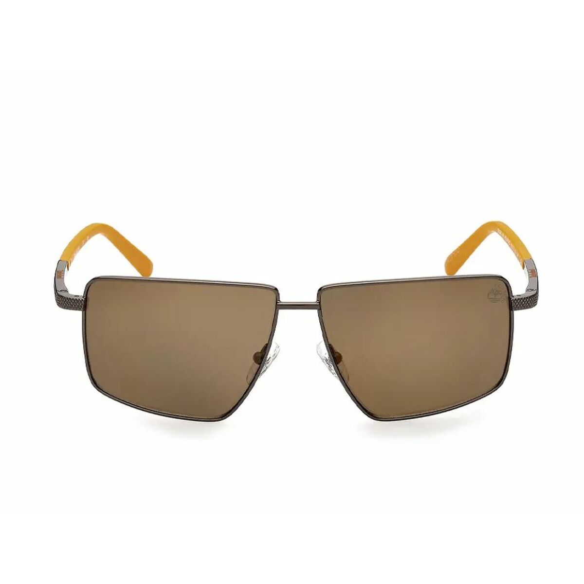 Timberland zonnebril TB9286 5948H met bruine glazen en oranje accenten.