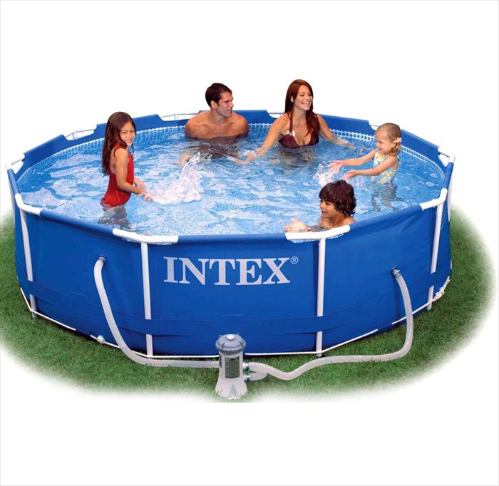 Intex Metal Frame zwembad 305 x 76 cm Met 12 Volt filterpomp