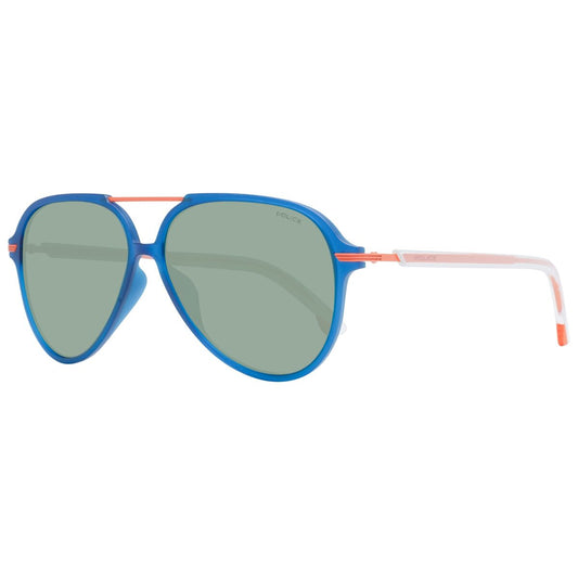 Trendy multicolour Police zonnebril voor heren met UV400 bescherming, zijaanzicht.