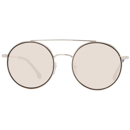 Detailweergave van de Lozza zonnebril met een multicolour frame en ronde glazen.