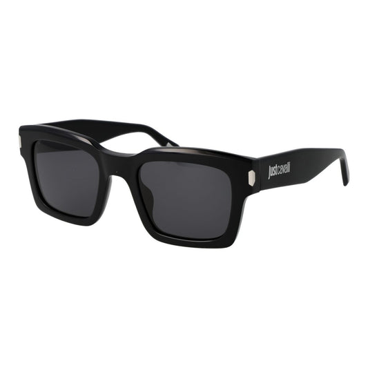 Zwarte Just Cavalli zonnebril SJC026 met tijdloos design en UV400 bescherming.