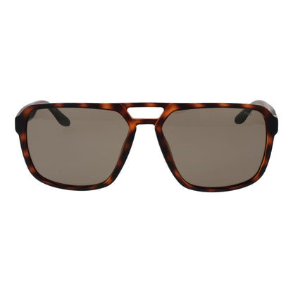 Zijaanzicht van de Fila zonnebril SFI725 in een trendy schildpadpatroon.