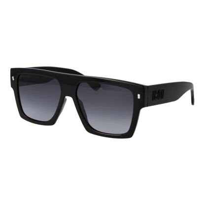 Zwarte Dsquared2 ICON zonnebril met gradiënt glazen en trendy design.